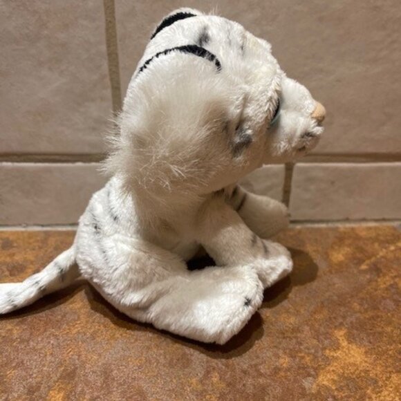 VINTAGE 1994 Tiger Cub Plush White BLK Stripes Plush Animal 6" The Petting Zoo - Picture 2 of 6